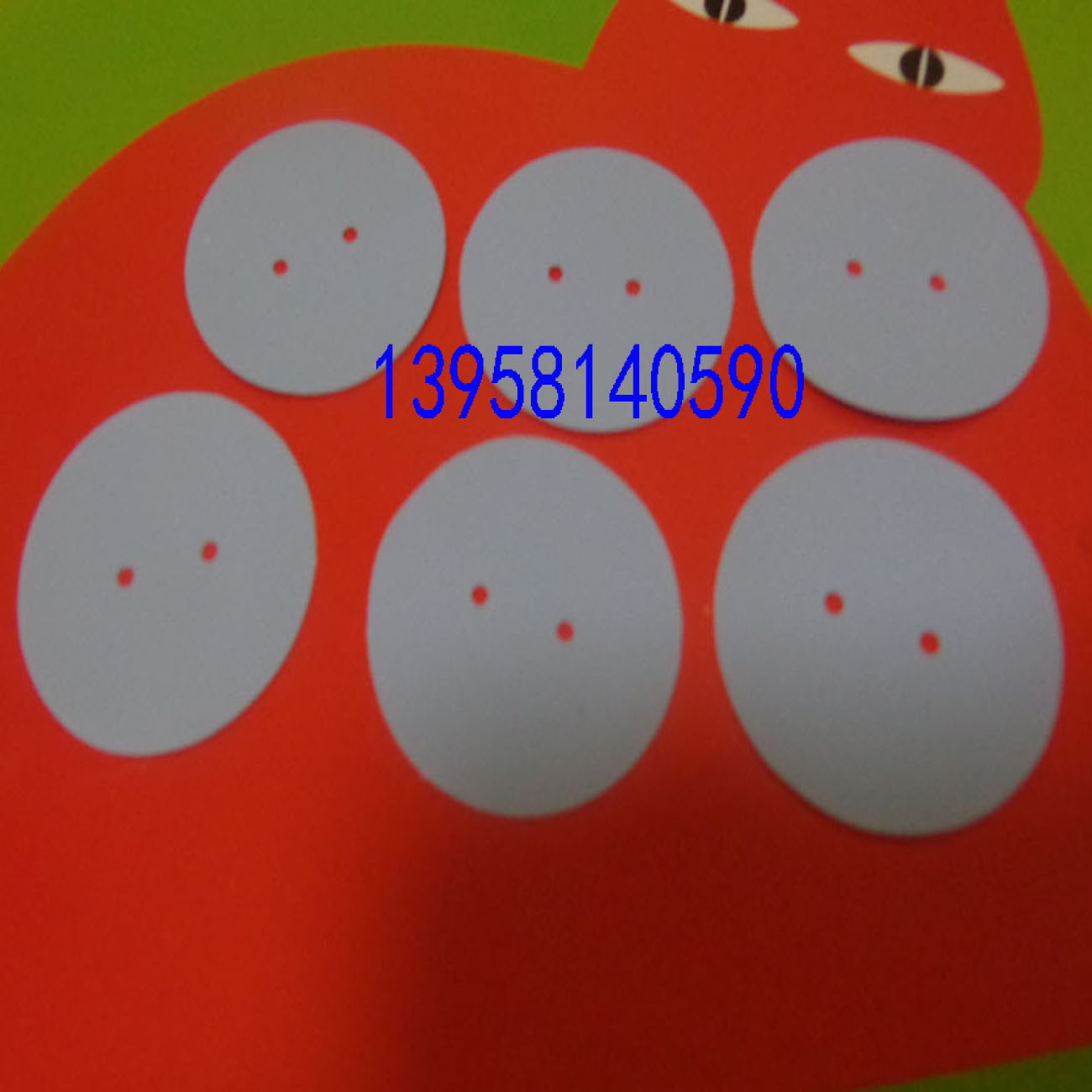 Machining flush type round silicone sheet diameter 35MM aperture 2MM two holes distance 10MM capacitive insulating spacer