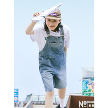Jenny NASA Day Ensemble Retro Denim Back Belt Pants Womens Summer Tooling Loose and Less Lean Conjoined Pants