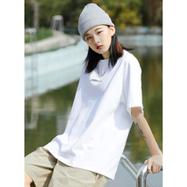Jenny NASA white short-sleeved T-shirt womens spring and summer clothes loose Japanese simple wild student bf top tide