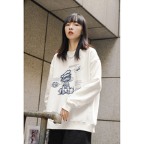 Jenny NASA spoof Donald duck sweater womens thin loose tide spring neutral wild round neck pullover