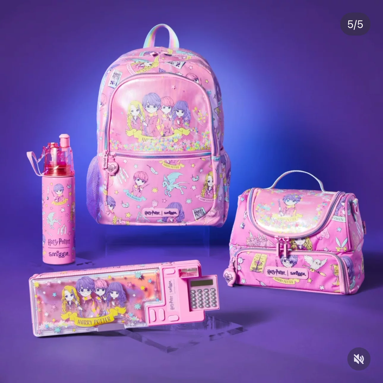 Smiggle Австралия начинается школа Гарри Поттер Хедвиг ученическая сумка пенал набор ланч-бокс бокс с водой blind box