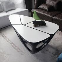 Nordic light luxury glass steel hollow tea table modern villa template room minimalist creative personality tea table