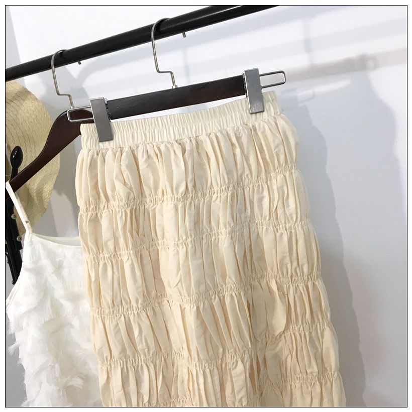Văn học eo cao xếp li váy cổ điển chic chic váy cổ tích 2019 xuân phong cách mới - Váy váy đuôi cá ngắn