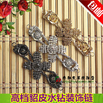 High-end Mink Leather Water Drill Cuffs Chain Buckle Grip Drill Fur Otto Rabbit Clothing Decorative Buttoned Leather Grass Buckle Sleeves Buttons MH
