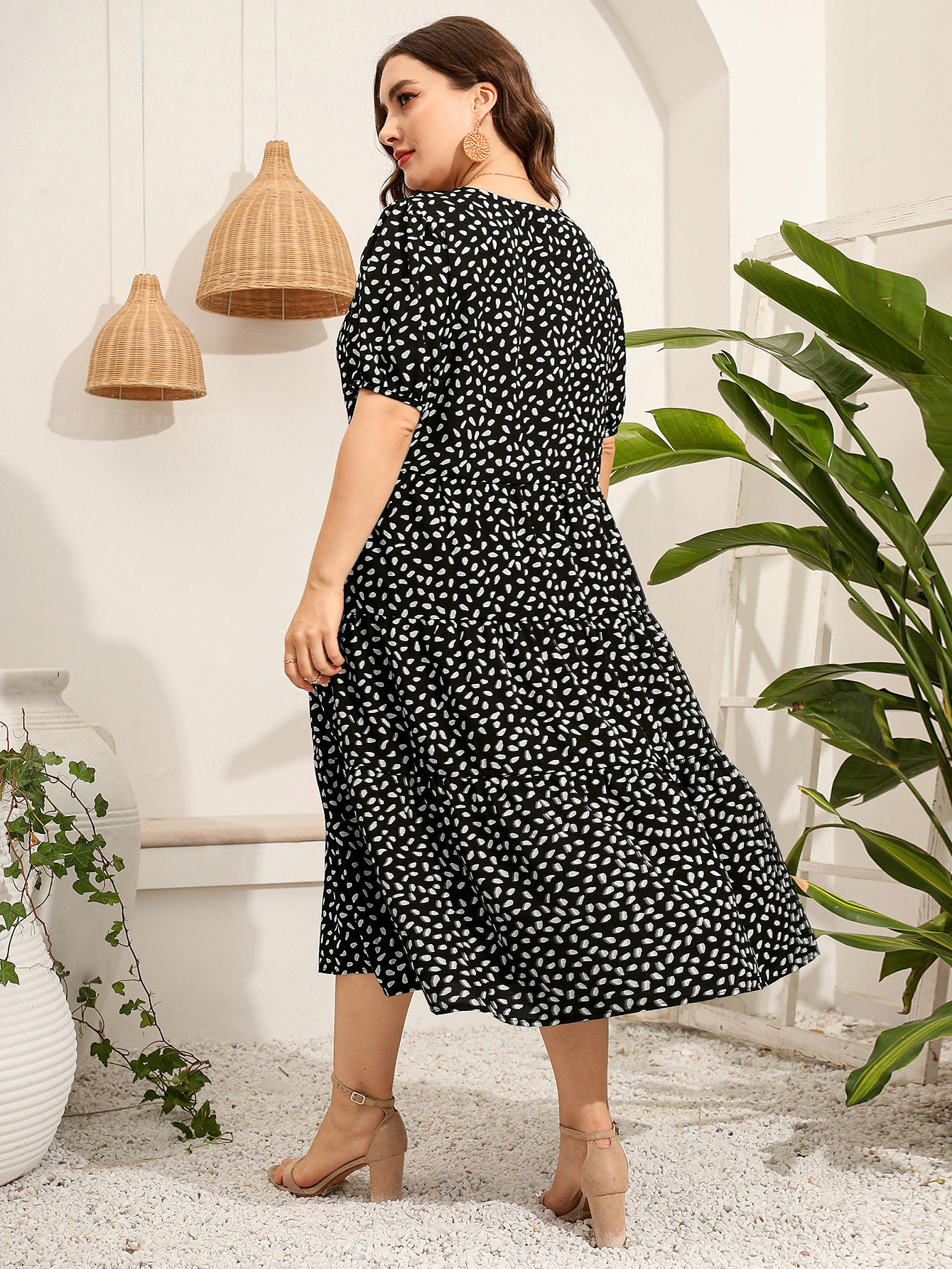 товар из китая loose fit plus size irregular short-sleeved summer dresses