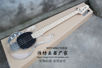 flyoung Sting Ray 4-string left-hand electric bass plexiglass crystal acrylic fingerboard with light