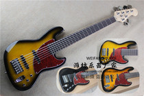 flyoung Jazz bass 6-string electric bass rosewood fingerboard black black circle yellow sunset six-string electric bass