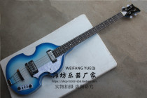 flyoung BB-2 four-string electric bass blue ring silver powder particle body special buttons and special pull plate