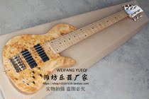 flyoung Butterfly 6-string full-body electric bass with burl pattern veneer and widened string spacing of 19mm 6-string electric bass