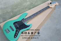 flyoung Jazz bass 4-string electric bass dark blue green body rosewood fingerboard black pickguard can be customized