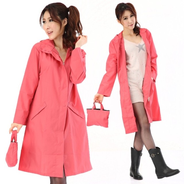 New Japanese Women's Trench Coat Raincoat Poncho Thin Fashion Korean Version European and American Raincoat R-1001