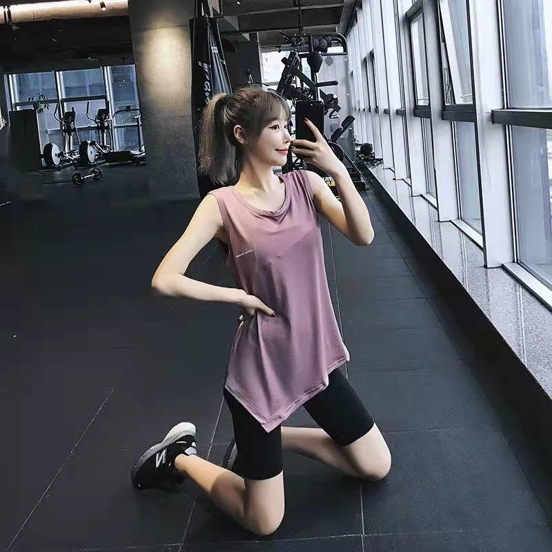 New Yoga Tops, Thin Sports Vests for Women, Long Running Fitness Clothes, Sleeveless Quick-Drying T-Shirts, Loose-Fitting