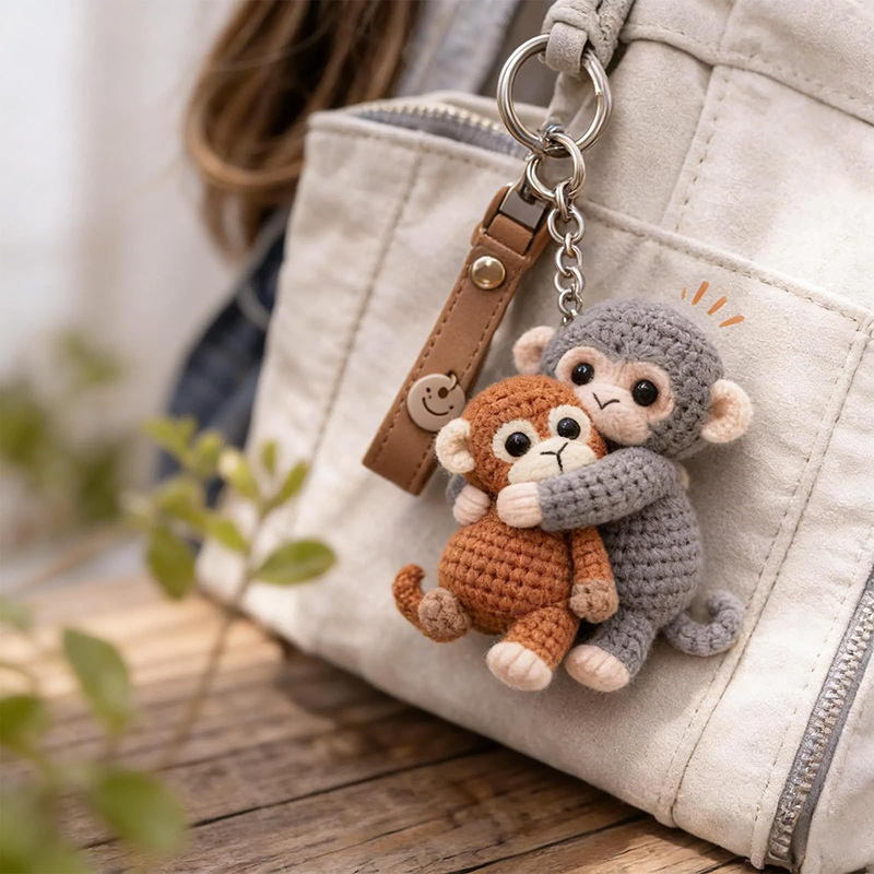Finished Product Crochet Punch Monkey Keychain Crochet Monkey Keychain Finished Product Crochet Punch Monkey Keychain Crochet Monkey Keychain