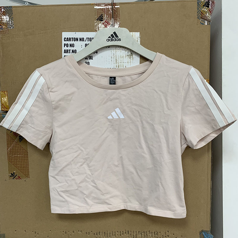 Adidas/Adidas Genuine T-Shirt Women's Slim Fit Breathable Knitted Pullover T-Shirt Jz2314 Adidas/Adidas Genuine T-Shirt Women's Slim Fit Breathable Knitted Pullover T-Shirt Jz2314