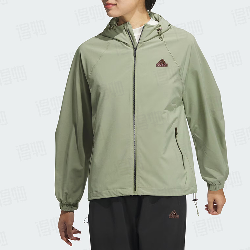 Adidas Adidas Women's Spring Windproof Jacket Casual Woven Hooded Sports Jacket Jj1129