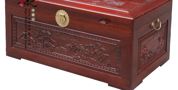 Dongyang Elm Hộp Hôn nhân Hộp Trung Quốc Vintage Gỗ Lưu trữ Lưu trữ Vali Hộp thư pháp Khắc Gửi Khóa Đồng - Cái hộp hộp quà bằng gỗ