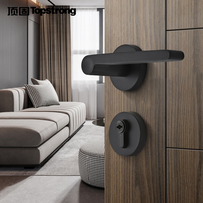 Top solid door lock indoor bedroom split room door lock element bathroom solid wood door handle mute lock set household