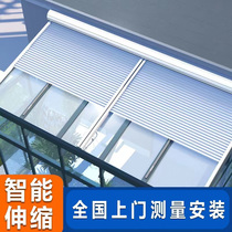 Sun Light House Electric Tiancurtain Awning Top Curtain Glass House Sunscreen Heat Insulation Cooling Outdoor Villa Telescopic Aluminum Alloy