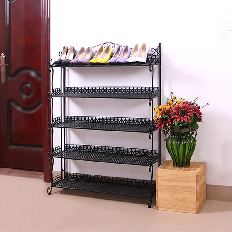 European iron shoe rack stainless steel multi-layer simple folding shoe cabinet household economy dustproof space saving special price