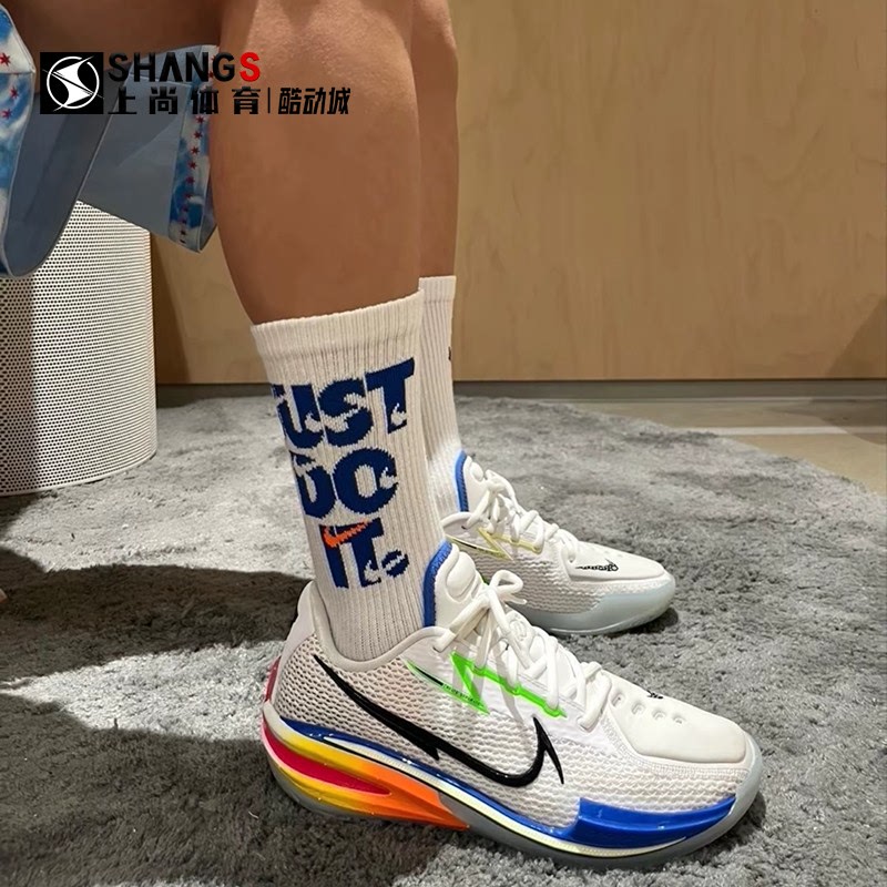 Exclusive to Shangshang Nike Air Zoom Gt Cut 1 White and Blue Comfortable Basketball Shoes Dx4112-114