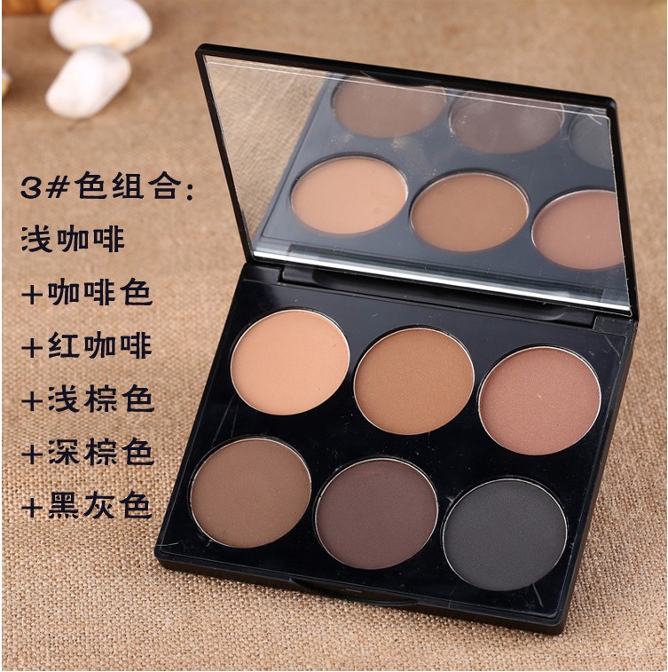 Trẻ em xinh đẹp của ba chiều sáu màu công suất sửa chữa bột cao bóng bóng mặt bột mũi bóng bột mày sửa chữa công suất kết hợp người mới bắt đầu phấn đánh khối