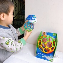 Infants and young children grasp the ball tooth glue hand rattle soft ball hand push the ball sensory training toy baby can bite the hole ball