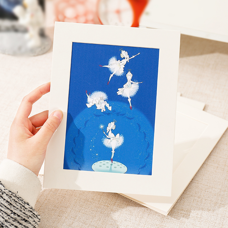 A5 White Paper Photo Frame, Simple Hard Cardboard Picture Frame for Mounting 6-Inch Photos, Acrylic Illustration Artwork Paper Frame