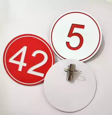 Competition number number plate model catwalk player dance verification test card live room with pin badge card