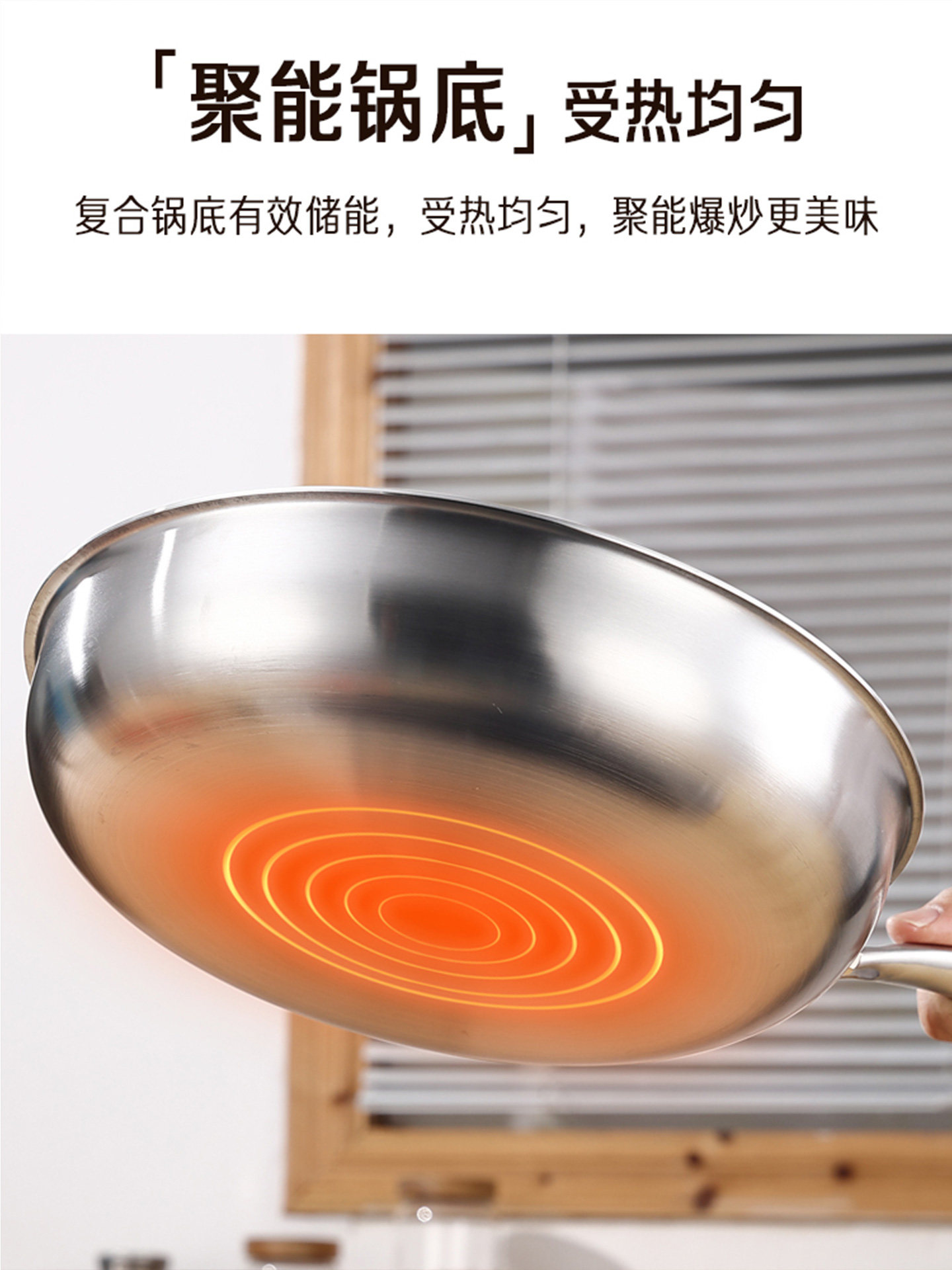 2026 New Model Non-Coated Stainless Steel Frying Pan for Home Use, Flat-Bottomed Steak Frying Pan, Wok, Suitable for Gas and Induction Cookers