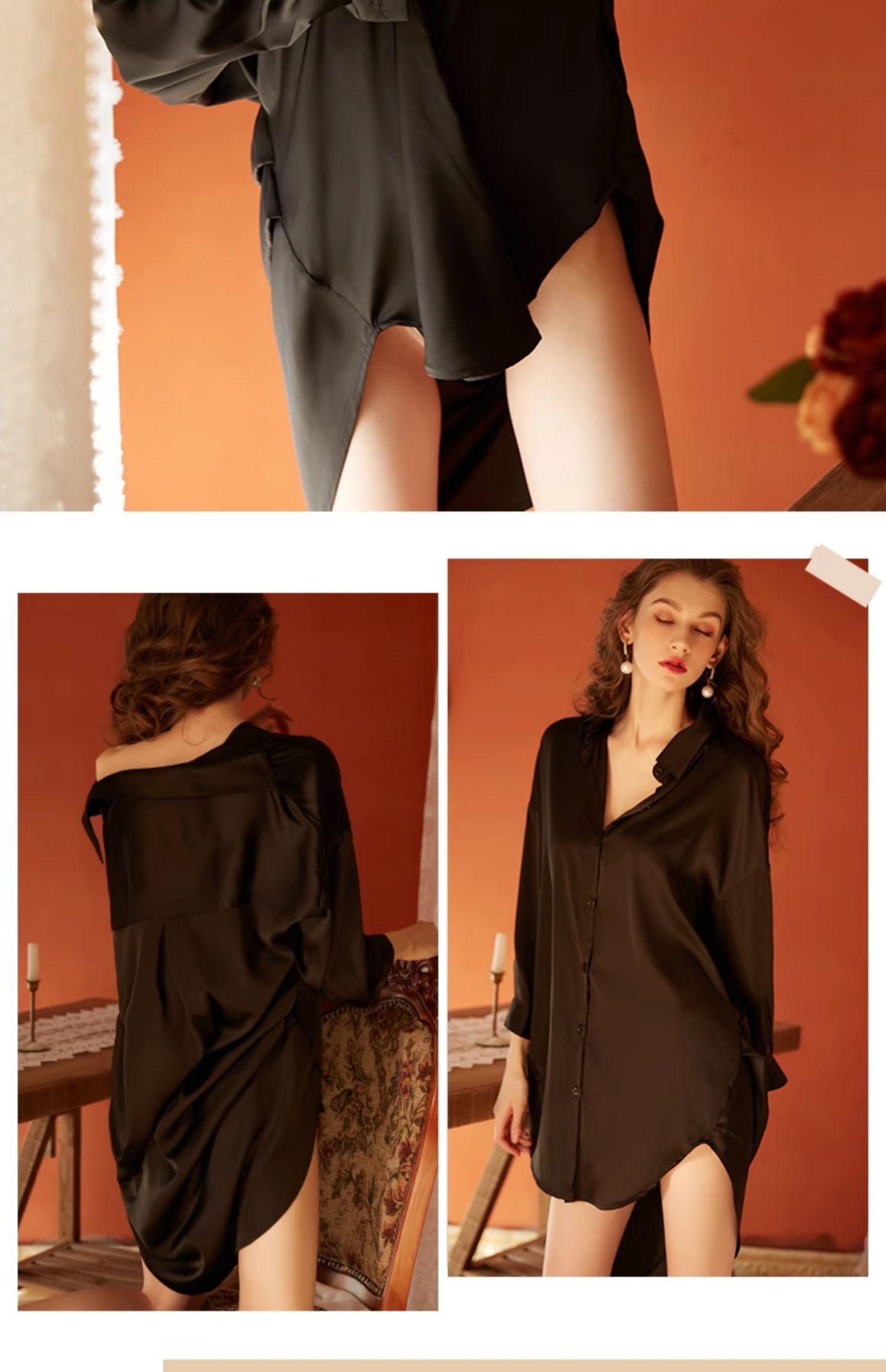 Pyjama sexy haute féminité 2025, nouvelle chemise de nuit grande taille en soie glacée, vêtements de détente fins_voghion.com