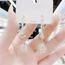 South Korea 2021 new trendy net red fashion exquisite zircon hollow rose earrings 925 sterling silver silver needle earrings