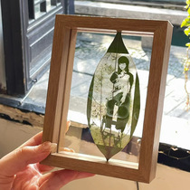 Double-sided glass leaf carving photo frame 6-inch DIY dried flower and leaf carving photo specimen frame transparent picture frame