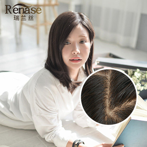 瑞兰丝真发头顶补发片真人发丝假发补发块遮盖白发一片式无痕增发
