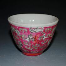 Jingdezhen Ceramic Wengli Porcelain Old Factory Porcelain Pastel Red Lotus Two Bar Cup 567 Tea Cup Teapot ornaments Collection