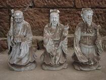 Jingdezhen Ceramic Wenglu porcelain old factory goods 60 s Fu Lu Shou Samsung bag old bag real sculpture porcelain ornaments