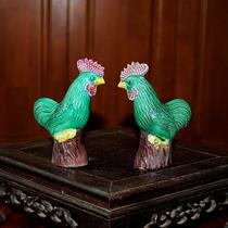 Jingdezhen Wenli porcelain old factory porcelain old mineral material sculpture porcelain to chicken big good luck 56 old objects ornaments collection