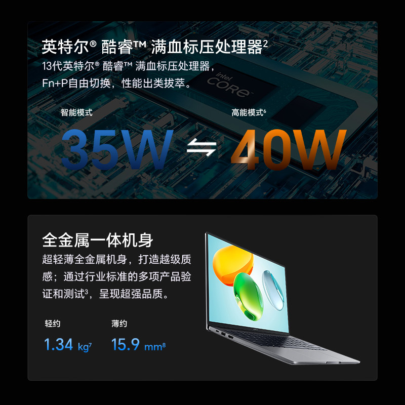 Honor Notebook X14 Ultra-Clear Edition 13Th Generation Core Standard Pressure Processor 2.8K 120Hz High Refresh Rate High-Resolution Screen Lightweight Laptop