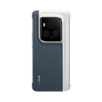 Honor Magic6 Ultimate Edition Color Matching Leather Case Blue and White Simple Business