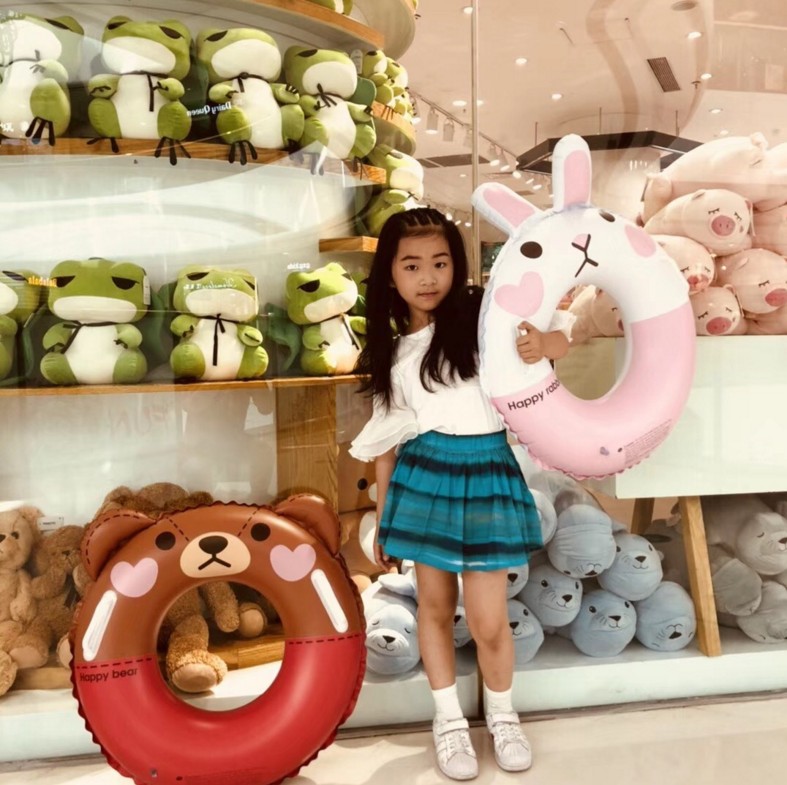 Vòng bơi cho trẻ em dày phao cứu sinh cô gái mới bắt đầu thiết bị nước đồ chơi lưới vỉ đỏ 3-12 tuổi phao hồng hạc