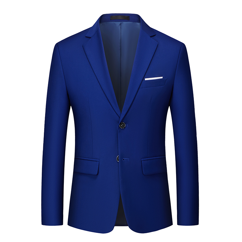 2025 Spring and Autumn New Solid Color Suit Men's Business Casual Single-Piece Small Suit Gem Blue Casual Single Suit Jacket