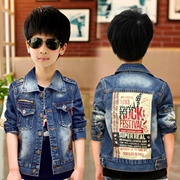 6 quần áo mùa xuân và mùa thu 7 bé trai áo khoác denim 8 quần áo 9 quần áo 10 quần áo trẻ em 11 bé trai 5-14 tuổi áo khoác cotton