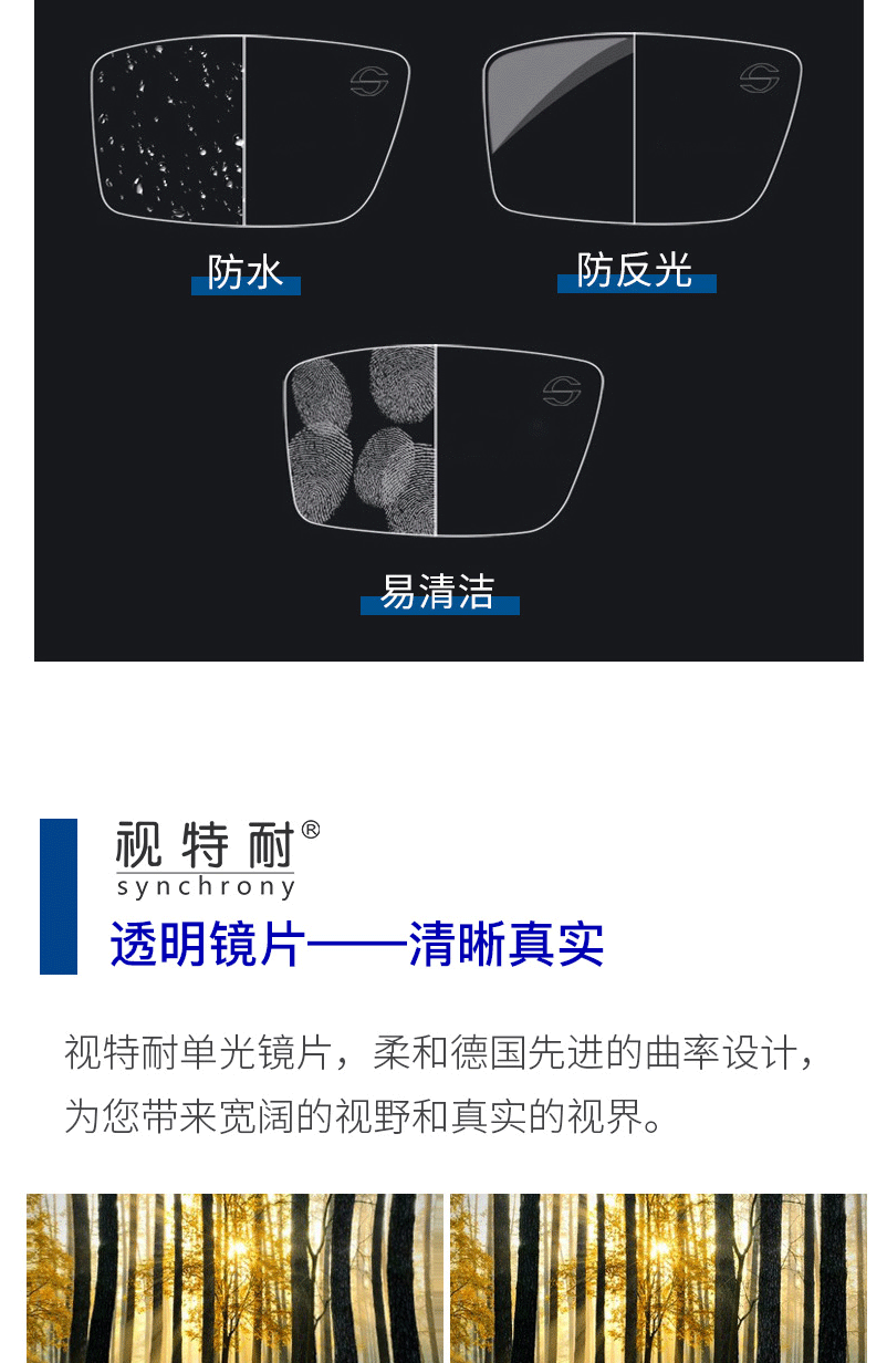 ZEISS 蔡司 视特耐防蓝光镜片2片 1.6折射率 +送钛架镜框一副 图4