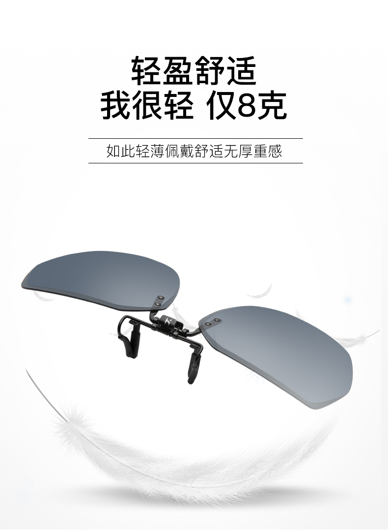 海伦凯勒 偏光墨镜夹片 专柜同款 近视开车专用 图5