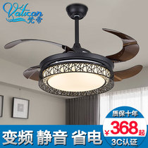 Modern Mute Bird Nest Invisible Ceiling Fan Light Dining Room Fan Light Living Room Home Bedroom LED Frequency Conversion Electric Fan Chandelier
