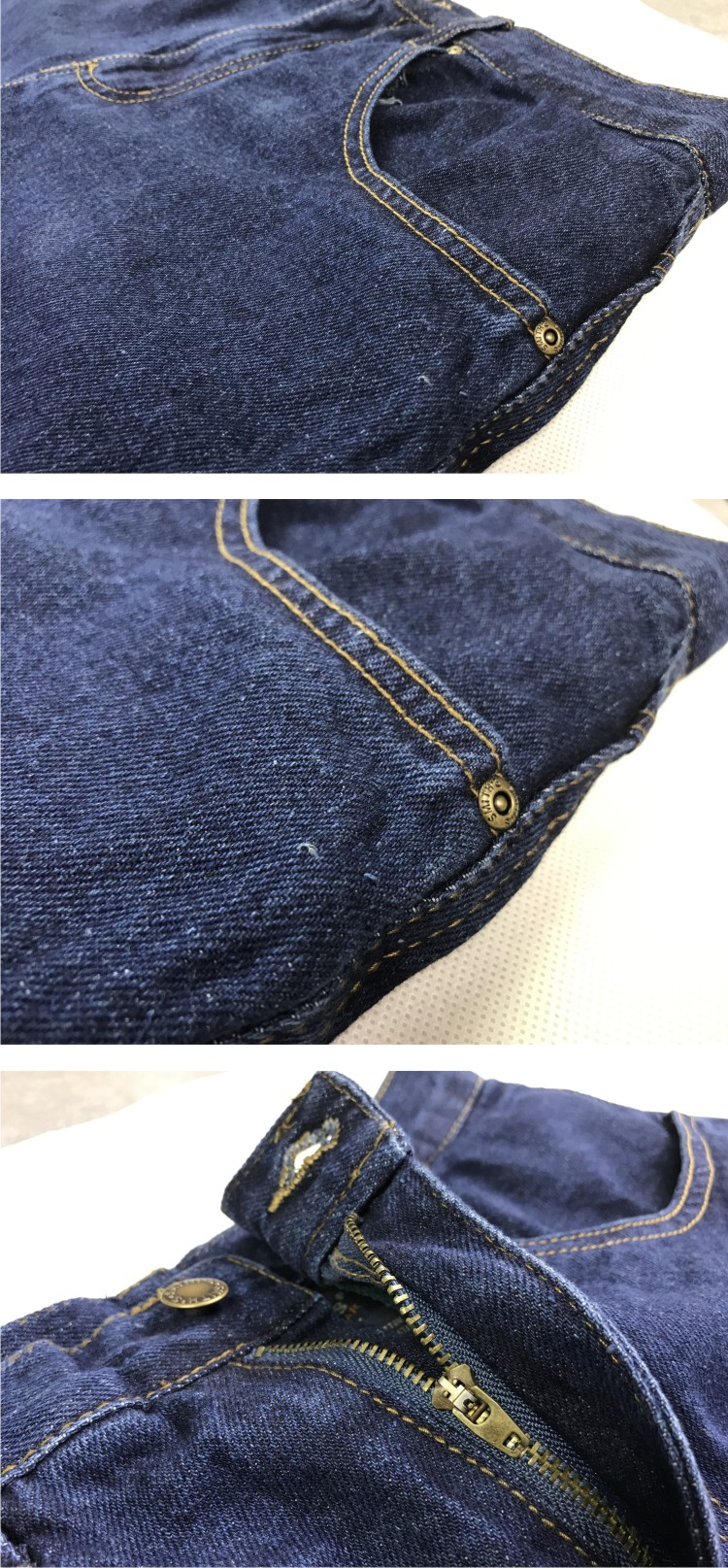 Quần lớn màu xanh sâu giặt và nhung mùa thu đông quần jean dày ấm đôi quần rộng lỏng lẻo XL jean nam