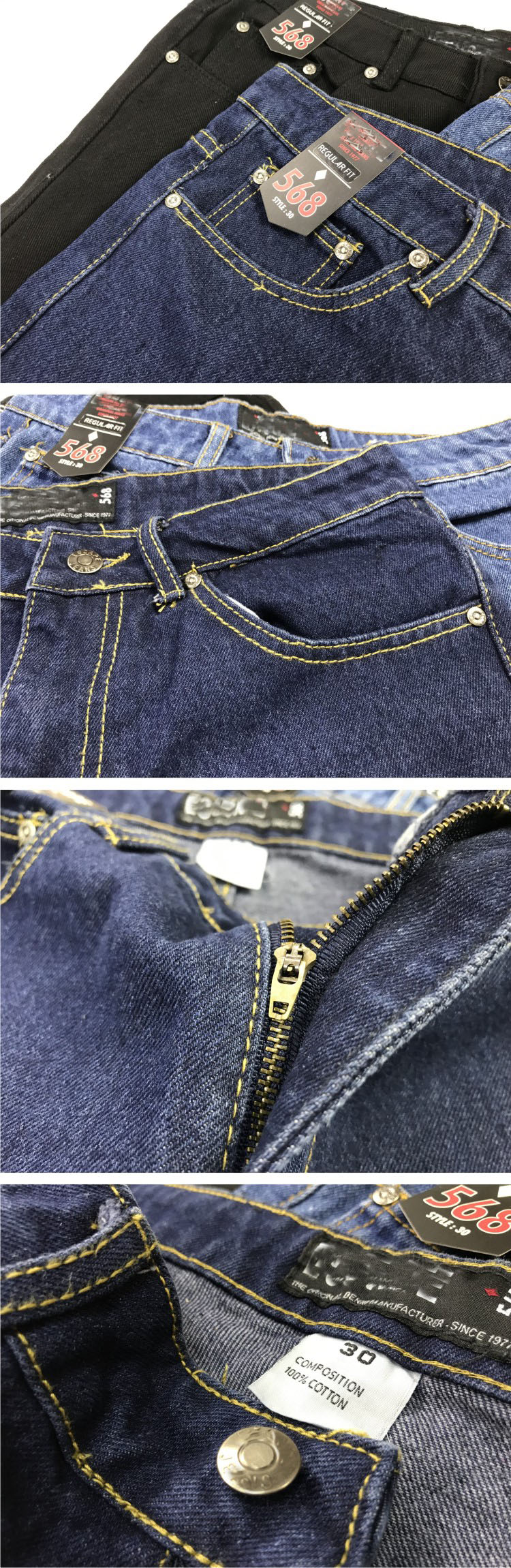 Mùa hè quần jeans năm điểm quần bò nam thẳng thẳng rộng kích thước lớn quần dày quần thường xu hướng quần short - Quần short