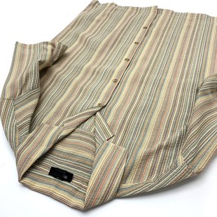 Цвет Тканый полоски короткий рукав рубашка мужской японский Перегружен лето Древний куба воротник свободный с коротким рукавом рубашка женский пиджак