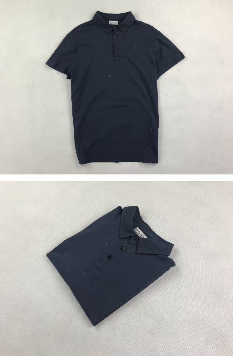 Ra khỏi châu Âu Cotton thoải mái ngắn tay áo sơ mi polo cá tính In thời trang Joker Slim một nửa áo thun polo trắng