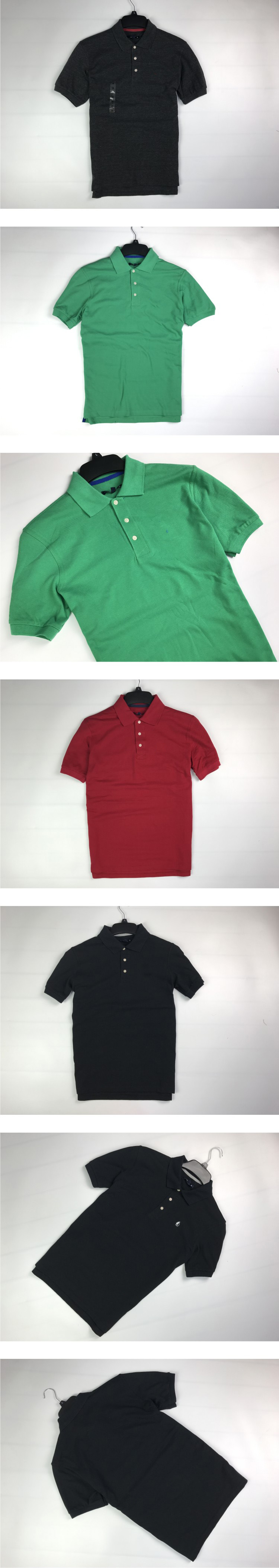 Đa sắc vào mùa hè nam giặt áo sơ mi POLO tổ ong Châu Âu và Mỹ giản dị ve áo đơn giản tay ngắn T lỏng áo nam
