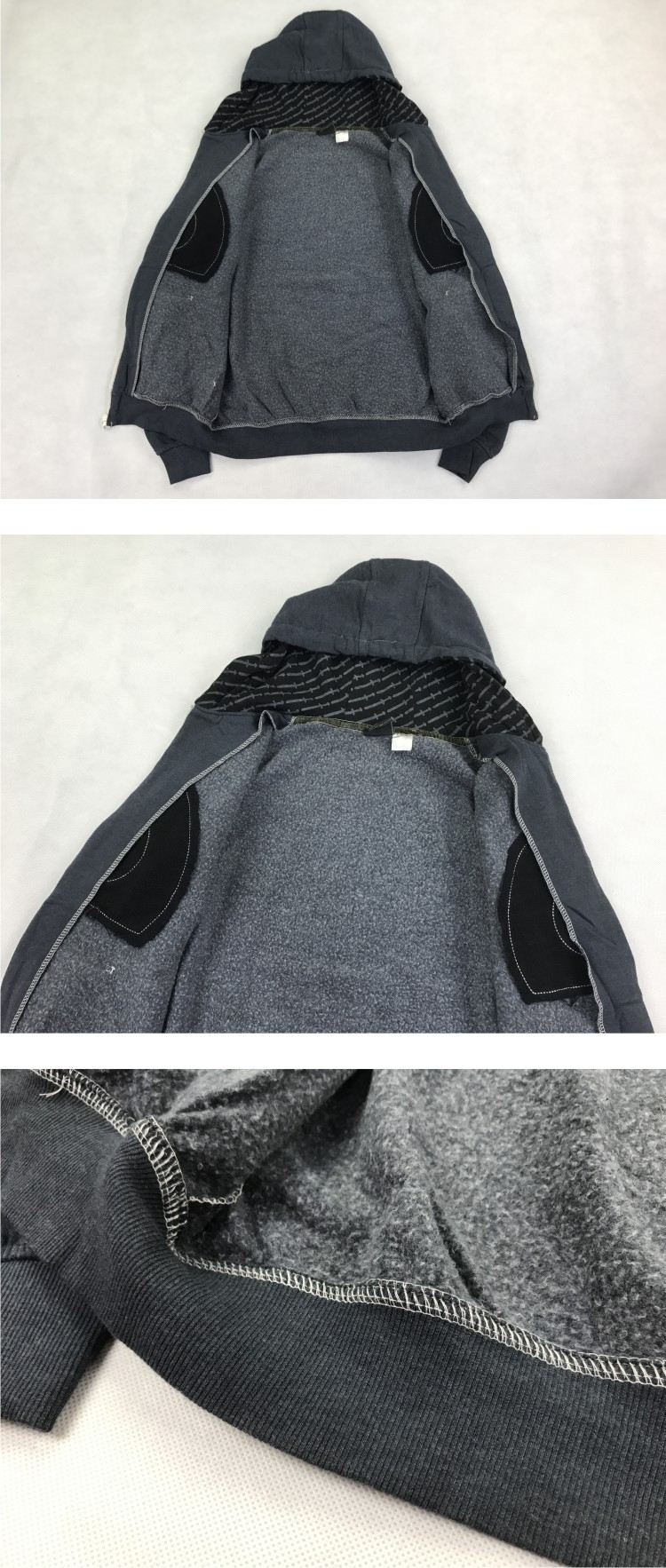 Áo len nam giặt áo len Châu Âu và Mỹ Áo thêu đường phố đơn giản Áo trùm đầu Zipper Jacket hoodie đôi